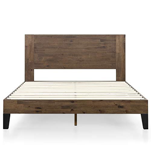 ZINUS Tonja Brown Wood Platform Bed Frame with Headboard - Easy Assembly, No Box Spring Required - WoodArtSupply