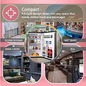 Conserv 20in STAINLESS Compact Refrigerator 4.5cF Reversible Door 110V Conserv