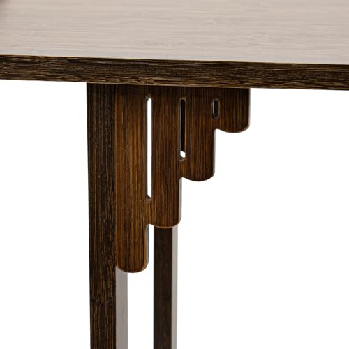 REHOUPTU Sofa Tables, Japanese Style Console Sofa Table, Walnut Bamboo Console Table Entryway Narrow Long Console Table Vintage Table Hallway Table with Shelves, Side Table, Display Table REHOUPTU