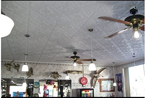 50pc of Anet White (20"x20" Foam) Ceiling Tiles - Covers About 135sqft Antique Ceilings