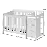 Storkcraft Portofino 5-in-1 Convertible Crib and Changer (White) – Changing-Table Combo with Drawer, Converts to Toddler Bed, Daybed Full-Size Storage Drawer Storkcraft