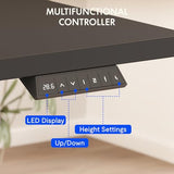 FLEXISPOT EN2 Whole-Piece Standing Desk with Clamp Power Strip, 60 x 24 Electric Stand Up Height Adjustable Desk with Cable Management (Black Frame + 60" Black Top, 2 Packages) FLEXISPOT