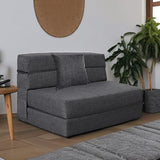 Nigoone Fold Sofa Bed Couch Twin Size with Pillow Memory Foam Convertible Sleeper Chair Bed Futon Lazy for Living Room/Home Office/Guest Beds/Apartment/Upstairs Loft,Dark Gray Nigoone