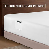 Elegant Comfort 1500 Premium Hotel Quality 18-24 Inches Deep - Extra Deep Pocket Single Fitted Sheet for High Mattress, Luxury and Softest, Smart Pocket - Wrinkle Free, King, White Elegant Comfort