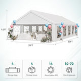 YITAHOME 20x33 ft Party Tent Heavy Duty Outdoor Wedding Event Shelters Upgraded Galvanized Canopy with Large White Roof, Removable PVC Sidewalls & 3 Storage Bags, White YITAHOME