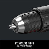 CRAFTSMAN V20 Cordless Hammer Drill Kit, 1/2 inch, 2 Batteries and Charger Included (CMCD711C2) CRAFTSMAN