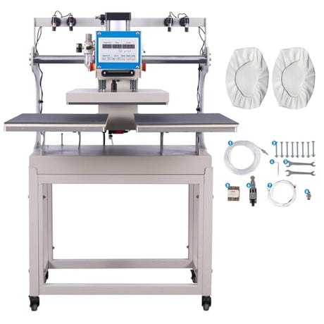 16x24 Commercial Pneumatic Sliding Auto Heat Press with 4 Magnetic Positioning, 2kw, 284lbs, Dual Platen Design,Auto Upsliding Heat Press for T-Shirts, Sublimation Printing, (4 Positioning) Eonvest