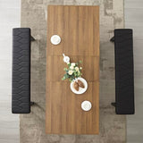 STHOUYN 63”-79” Extendable Dining Room Table, Modern Farmhouse Wooden Kitchen Table, Long Expandable Dining Table for 6 8 10, Large Expanding Tables Conference Tables (Walnut Brown) STHOUYN