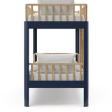 Storkcraft Next Santos Twin-Over-Twin 5-in-1 Convertible Bunk Bed (Midnight Blue with Natural) – GREENGUARD Gold Certified, Converts to Loft Bed and Twin Beds, Modern Style for Kids Room Storkcraft