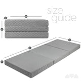 Milliard Premium Memory Foam Folding Mattress, Tri Fold with Waterproof Washable Cover, Space Saver Single Size (75"x25"x4) Milliard