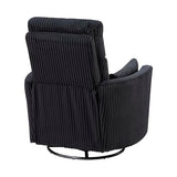 Lexicon Modern Swivel Glider Recliner Chair, Nursery Glider, Corduroy Fabric Upholstery Recliner with 2 Lumbar Pillows, Manual Reclining Sofa Chair for Living Room/Office/Apartment, Black Lexicon