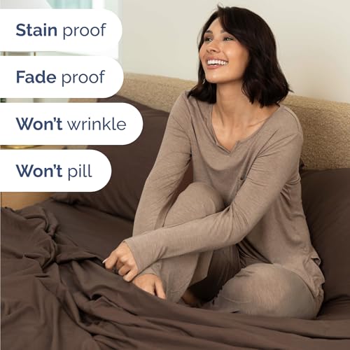 Twin Size 3 Piece Sheet Set - Comfy Breathable & Cooling Bed Sheets Set - Hotel Luxury Bedding for Women, Men, Kids, Teens, Boys & Girls - Deep Pockets, Ultra-Soft and Wrinkle Free - Oeko-Tex - Brown CGK Unlimited