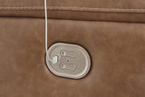Signature Design by Ashley Trasimeno Contemporary Leather Match Wall Hugger Power Recliner with Adjustable Headrest and USB Ports, Light Brown Signature Design by Ashley