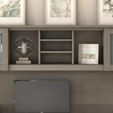 Bush Home Somerset 72W Office Desk with Drawers and Hutch in Ash Gray Bush Home