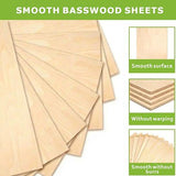 Baccraniate 4 Pack Basswood Sheets 1/8",12"x12" Basswood for Laser Cutting with Smooth Surface,for Laser Cutting,Engraving,Burning,DIY Models,Burning,Painting Baccraniate