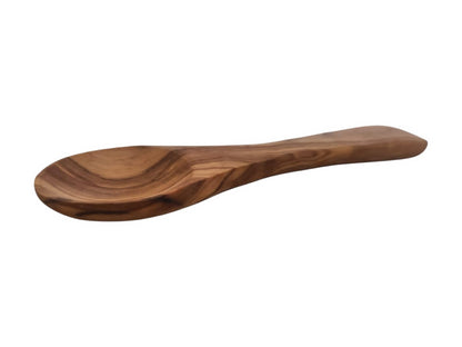 Handcrafted Olive Wood Spoon for Coffee and Baby Feeding, Natural Wood Grain