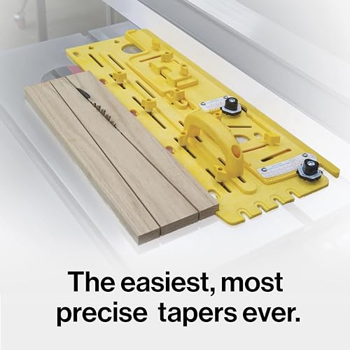 MICROJIG GRR-RIPPER TJ-5000 Microdial Tapering Jig For Table Saws, Yellow - WoodArtSupply