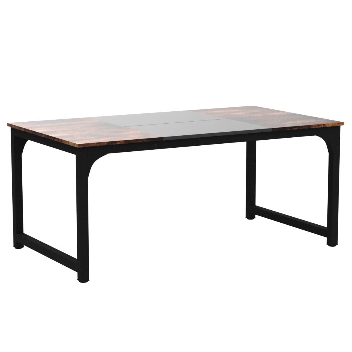 Tribesigns Conference Table, 6FT Meeting Seminar Table Rectangular Meeting Room Table, 70.8L x 31.5W x 29.5H, Rustic Brown/Black - WoodArtSupply