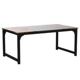 Tribesigns Conference Table, 6FT Meeting Seminar Table Rectangular Meeting Room Table, 70.8L x 31.5W x 29.5H, Rustic Brown/Black Tribesigns
