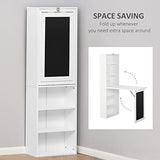 Zentrava Foldable Wall Mounted Desk with Storage Shelves, Fold Out Convertible Computer Table with Blackboard, Folding Writing Table Workstation for Small Spaces,Home Office (White) Zentrava