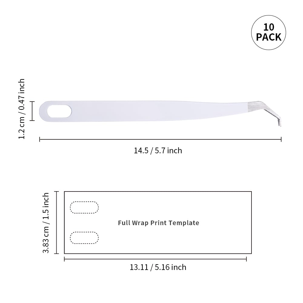 PYD Life 10 Pack Sublimation Vinyl Tweezers White Blanks 5.7" x 0.47" for Craft Customized Patterns Names LOGO,Craft Weeder Vinyl Tools and Accessories for Cricut Cameo 5 DIY Projects