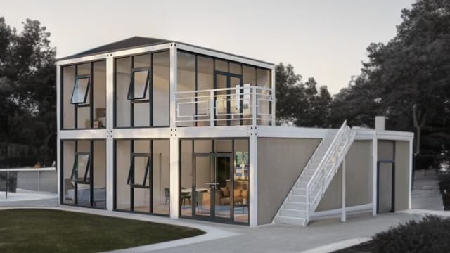 Double Story House 2024 Foldable Tiny Home, Portable, Cabin Prefab Space 40FT, Tiny House to Live in, Well Equipped Bathroom and Kitchen,Modular homes, Container Home, Mobile House