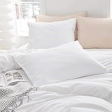 SDIII 3PCS White Twin Duvet Cover Set, 1 Duvet Cover and 2 Pillowcase, Soft Microfiber, White Duvet Cover Twin Size with Zipper and Corner Ties SDIII