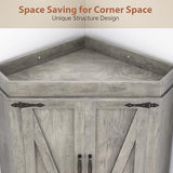 Jocoevol Corner Kitchen Pantry Storage Cabinet with Doors, Kitchen Hutch, 71'' Tall Food Storage Cabinet Furniture for Living Room, Dining Room (Grey) Jocoevol