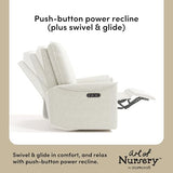 Storkcraft Santos Deluxe Power Recliner Swivel Glider, Premium Electronic Nursery Rocking Chair, Oeko-TEX 100 Certified, Includes Dual-USB Charging Port with USB-A & USB-C – (Ivory Boucle)