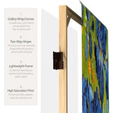 Red Lantern 6 ft. Tall Double Sided Works of Van Gogh Canvas Room Divider - Irises/Starry Night Over Rhone 4 Panel Freestanding Folding Privacy Screen Partition Separator for Modern and Contemporary Red Lantern