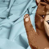 Aesthetic Bedding Blue Duvet Cover Single Size, Reversible Cartoon Animals Minimalist Bedding Set 3 Pcs – Soft Microfiber Comforter Cover with 2 Pillow Shams Generic