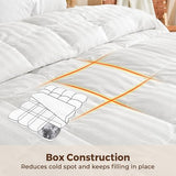 puredown® Goose Feather Down Comforter King Size - All Season Duvet Insert Ultra Fluffy Soft 100% Cotton Shell Cover, Luxurious Hotel Collection Comforters 500 Thread with Ties(Stripe White, 106x90'') puredown