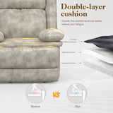 FURNIMAT Recliner Chair for Adults, Oversized Manual Pull Tab Reclining Chair, 2-Tier Cushions, Minimalist Style Single Sofa for Living Room, RV (Polished Microfiber)