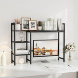 Snughome Desk Shelf, 38.6" Desk Hutch for Computer Monitor, Desktop Organizer Shelf, 4 Tier Desk Display Rack, Wood Desktop Bookshelf Storage Rack for Home Office Dorm, Black Snughome