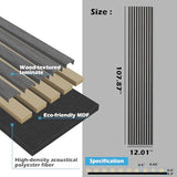 Art3d 2-Pack 108" x 12" Acoustic Wood Panels for Wall, Soundproof Wood Slat Panel for Wall and Ceiling, 3D Fluted Sound Absorbing Paneling for Interior Wall Decor, Living Room, Bedroom - Smoky Oak Art3d