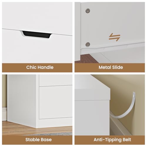HAUOMS 9 Drawer Dresser for Bedroom, Large Black Chest of Drawers for Bedroom,Long Modern Dressers with Drawers for Living Room, Hallway HAUOMS