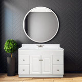 Design House Wyndham 48 Inch Bathroom Vanity, Ready to Assemble, Solid Wood, White, 597278 Design House