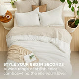 Bedsure King Size Comforter Set - 7 Pieces White King Bedding Set for All Seasons, Boho Contrasting Design Bed in a Bag with Comforter, Sheets, Pillowcases & Shams Bedsure