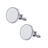 2 Pcs Metal Sublimation Cufflink Blanks Thermal Transfer Cuff Buttons Shirt Cuff Links Men's Wedding Jewelry Accessories Round UUYYEO