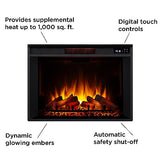 Real Flame Kennedy Grand Corner Electric Fireplace with Mantel for Living Room or Bedroom, Replaceable Fireplace Insert Heater, Realistic Log and Flame Effect, Remote Control, Timer, White Real Flame