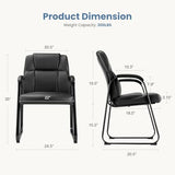 DUMOS Office Desk Guest Chair Set of 8, Leather Waiting Room Chairs with Padded Arms for Elderly Home Reception Area Conference Room Lobby Side breakroom DUMOS