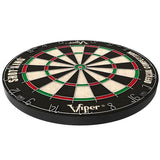 Viper by GLD Products Shot King Regulation Bristle Steel Tip Dartboard Set with Bullseye Metal Radial Spider Wire Compressed Sisal Board with Rotating Number Ring Includes 6 Darts Black Viper