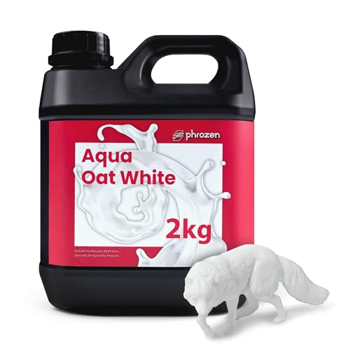 Phrozen Aqua Resin for 3D Printing, 405nm UV-Curing Photopolymer, Low Shrinkage, High Precision, Low Odor, Vivid Color, Non-Brittle, Fast Curing for LCD/DLP/SLA Printers (Oat White, 2KG)