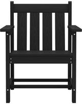 SERWALL 3 Pieces Patio Bistro Set, All Weather Adirondack Chair Set with Side Table, HDPE Material Outdoor Patio Furniture Set for Balcony, Porch, Garden, Backyard- Black SERWALL