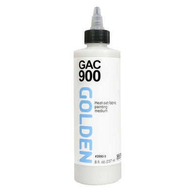 GAC 900 by GOLDEN, 8 oz Jar, Professional Fluid Mediums, Heat-Set Fabric Painting Acrylic Medium, For Wearable Fabrics