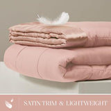 Madison Park Windom Down Alternative Blanket, Premium 3M Scotchgard Moisture Wicking Treatment, Lightweight and Soft Bed Cover For All Season, Satin Trim, Blush Full/Queen Madison Park