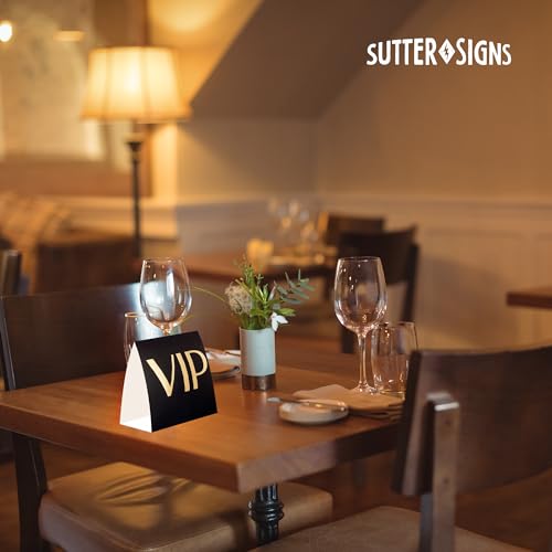 VIP Table Sign 10 Pack | Reserved Table Tent Night Club Signs for Bottle Service, Parties, Events Sutter Signs