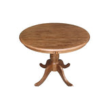 IC International Concepts 36" Round Top Pedestal Table-29.1" Height Dining Table, Distressed Oak IC International Concepts