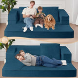 Cansunna Futon Sofa Bed with Pillow, 3-in-1 Sleeper Sofa Bed with Removable Cover, Convertible Floor Sofa Bed, No Assembly Boneless Couch for Living Room, Bedroom Cansunna