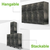 AllSpace 3 Doors, Grey Metal Storage Locker, Slim Organizer Steel Cabinet, Lockable, 39" Height, Stackable for Home, Office, Gym, Kids Room 450112ET, Black Allspace
